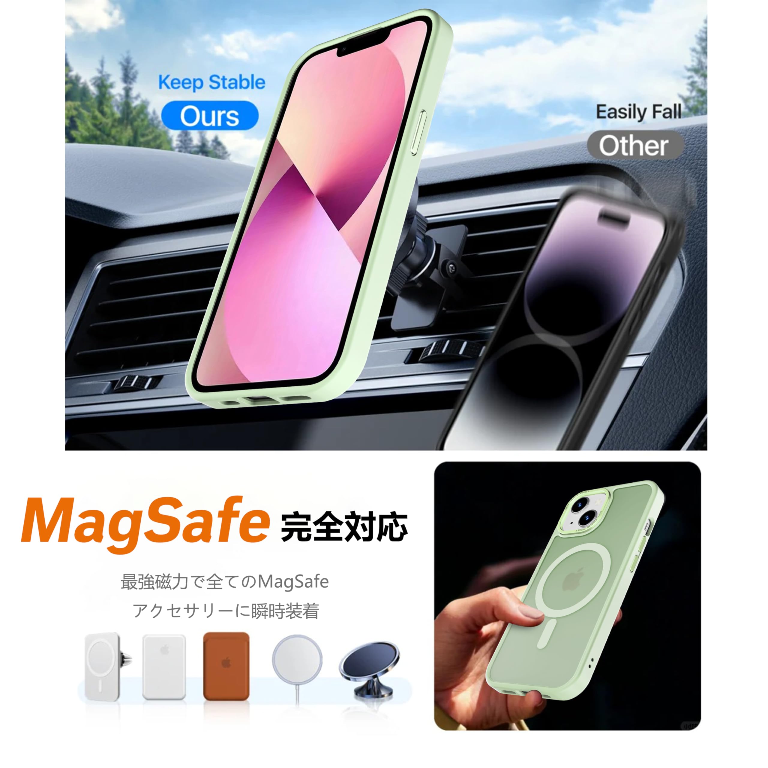 Amazon.co.jp: PinLiSheng iPhone 13 mini MagSafe対応 ケース マット